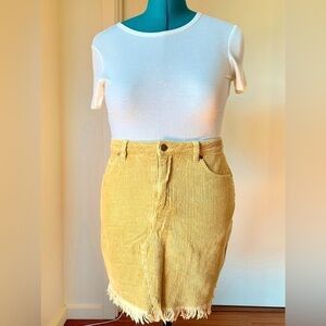 MP | D Revolve brand Women’s Mustard Yellow corduroy Skirt 70s festival bohemian